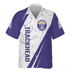 Railspirit Personalized Southern Pacific Railroad Hawaiian Shirt Crackle Texture Style Shirt For Trackhead