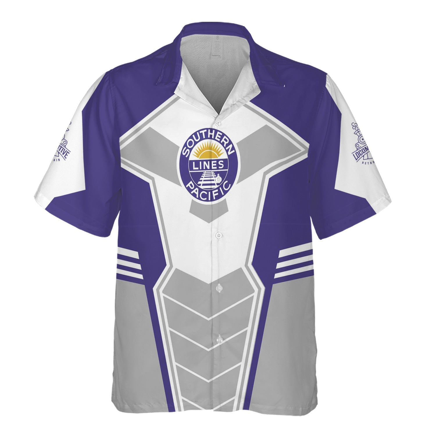 Railspirit Personalized Southern Pacific Railroad Hawaiian Shirt Engine-Inspired Style Train Shirt for Railroad Fanatic