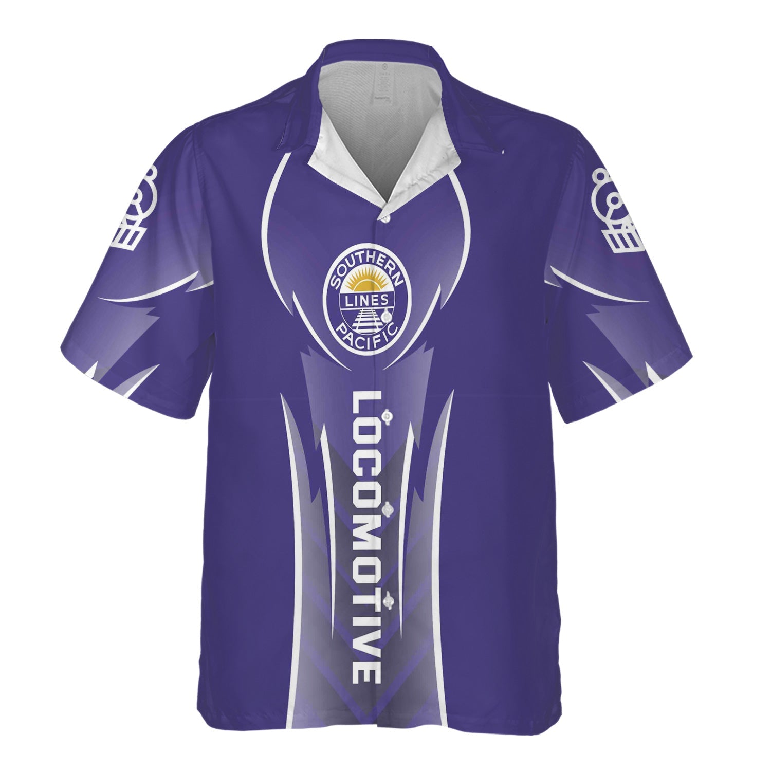 Railspirit Personalized Southern Pacific Railroad Hawaiian Shirt Striking Line Style Train Shirt For Locomotive Lovers