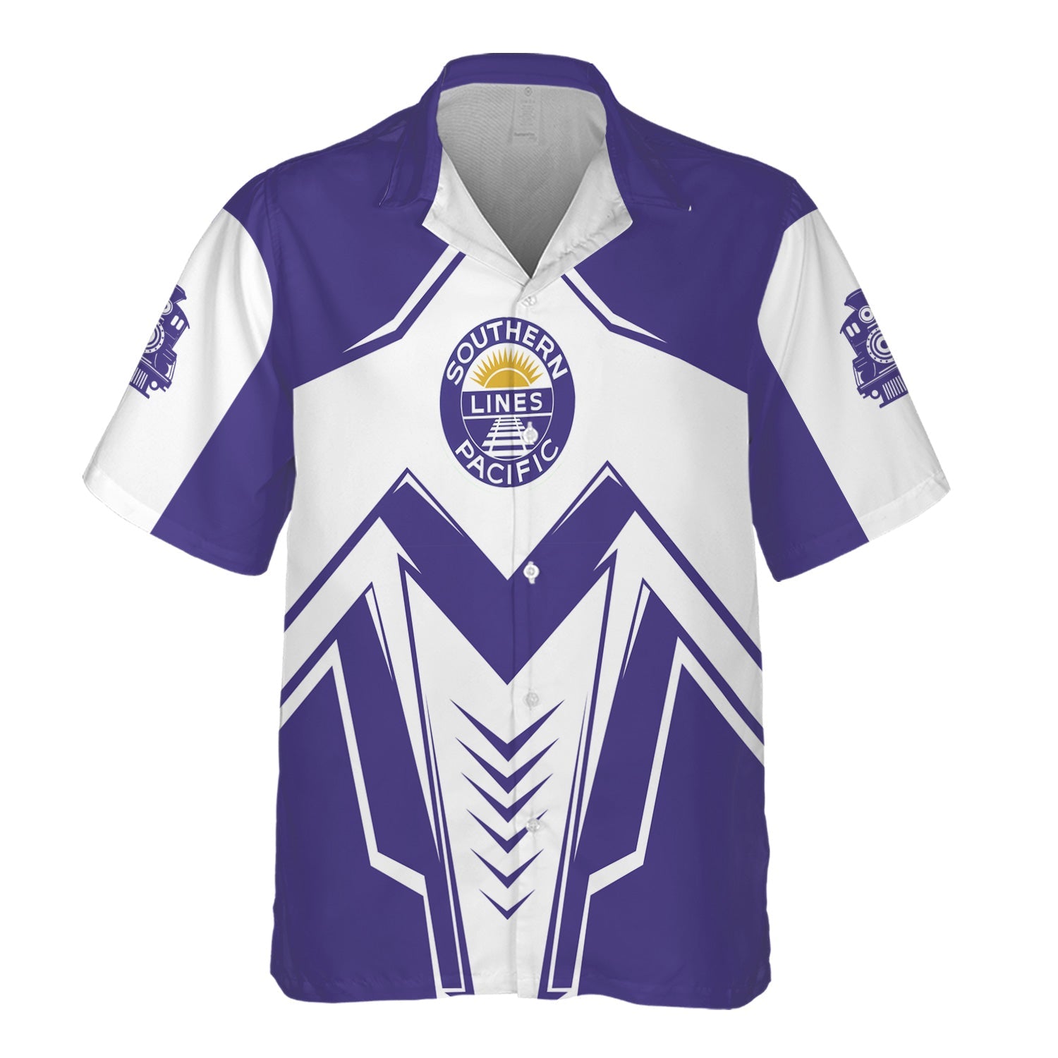 Railspirit Personalized Southern Pacific Railroad Hawaiian Shirt Railway Trainspotter Style Shirt Gift Idea For Foamers