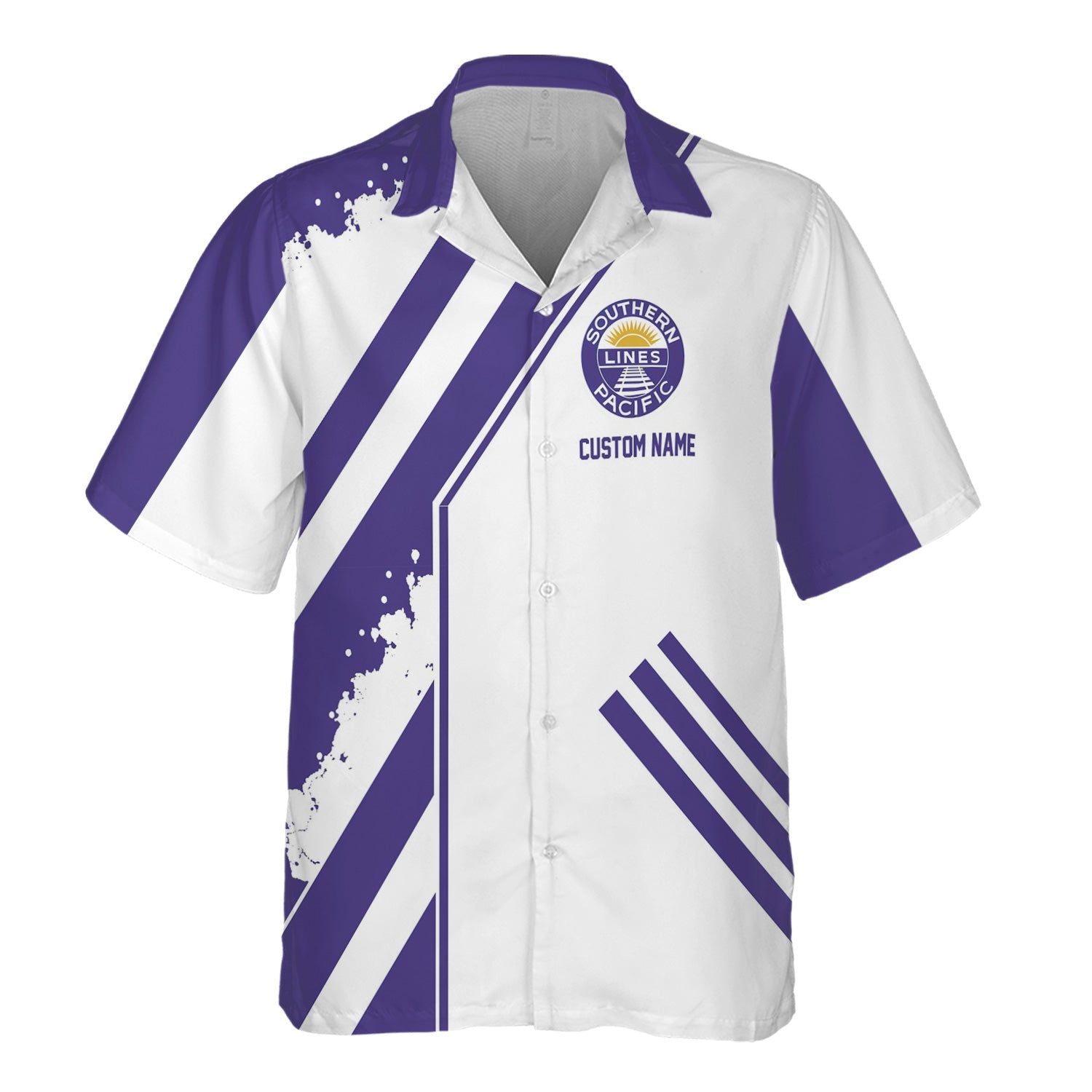 Railspirit Personalized Southern Pacific Railroad Hawaiian Shirt Locomotive Design Train Shirt for Train Enthusiast