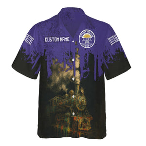 Railspirit Personalized Southern Pacific Railroad Hawaiian Shirt Vintage Train Art Style Shirt For Locomotive Fans