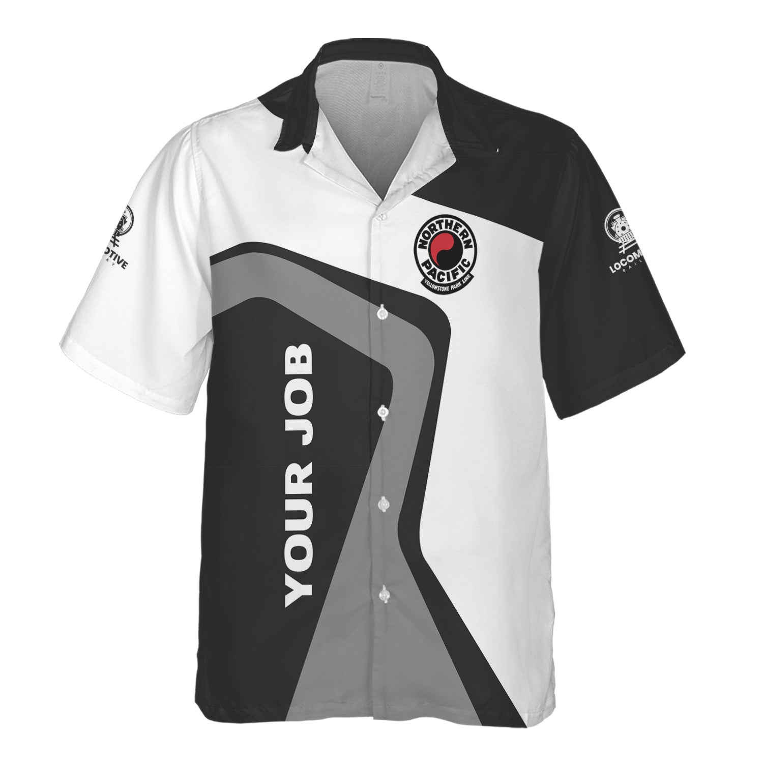 Railspirit Personalized Northern Pacific Railway Hawaiian Shirt Unique Design with Custom Job Position Train Shirt