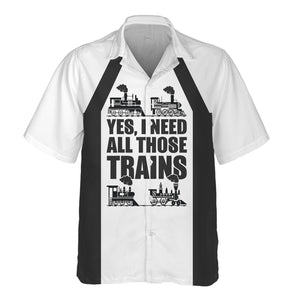 Railspirit Custom Name Northern Pacific Railway Hawaiian Shirt Yes I Need All Those Train Printed Shirt