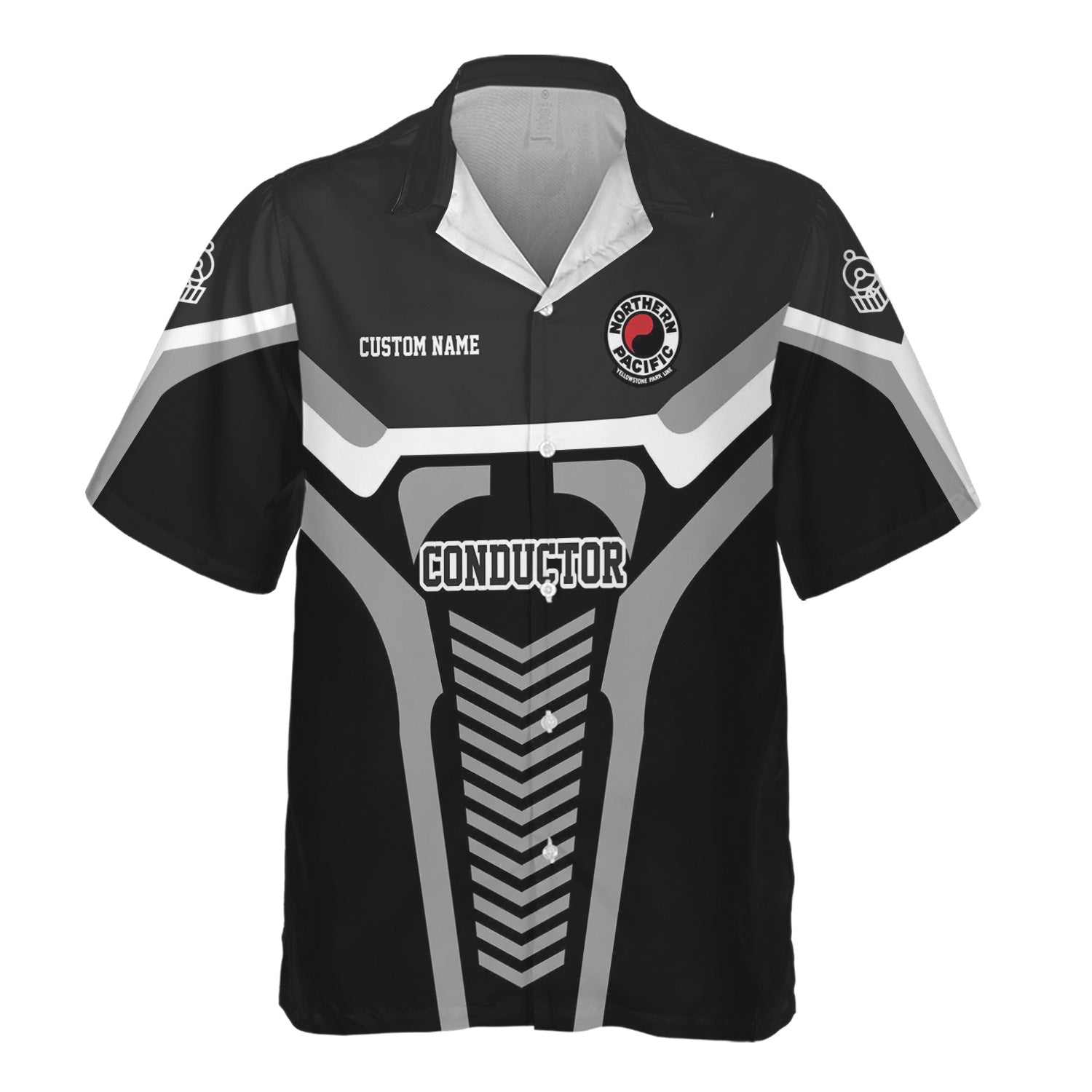 Railspirit Personalized Northern Pacific Railway Hawaiian Shirt Track-Inspired with Custom Job Position Train Shirt