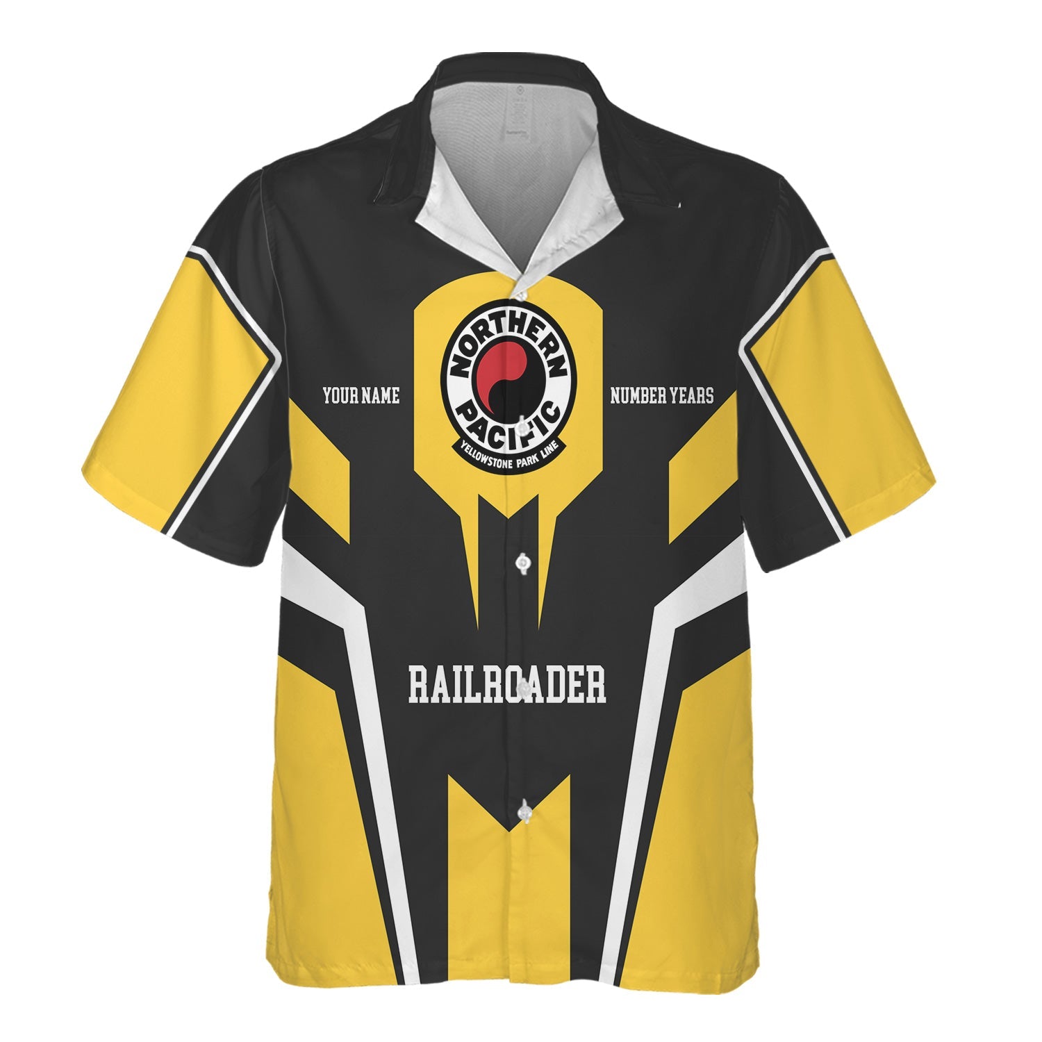 Railspirit Personalized Northern Pacific Railway Hawaiian Shirt Custom Year Railroader Shirt Gift Idea For Train Lover