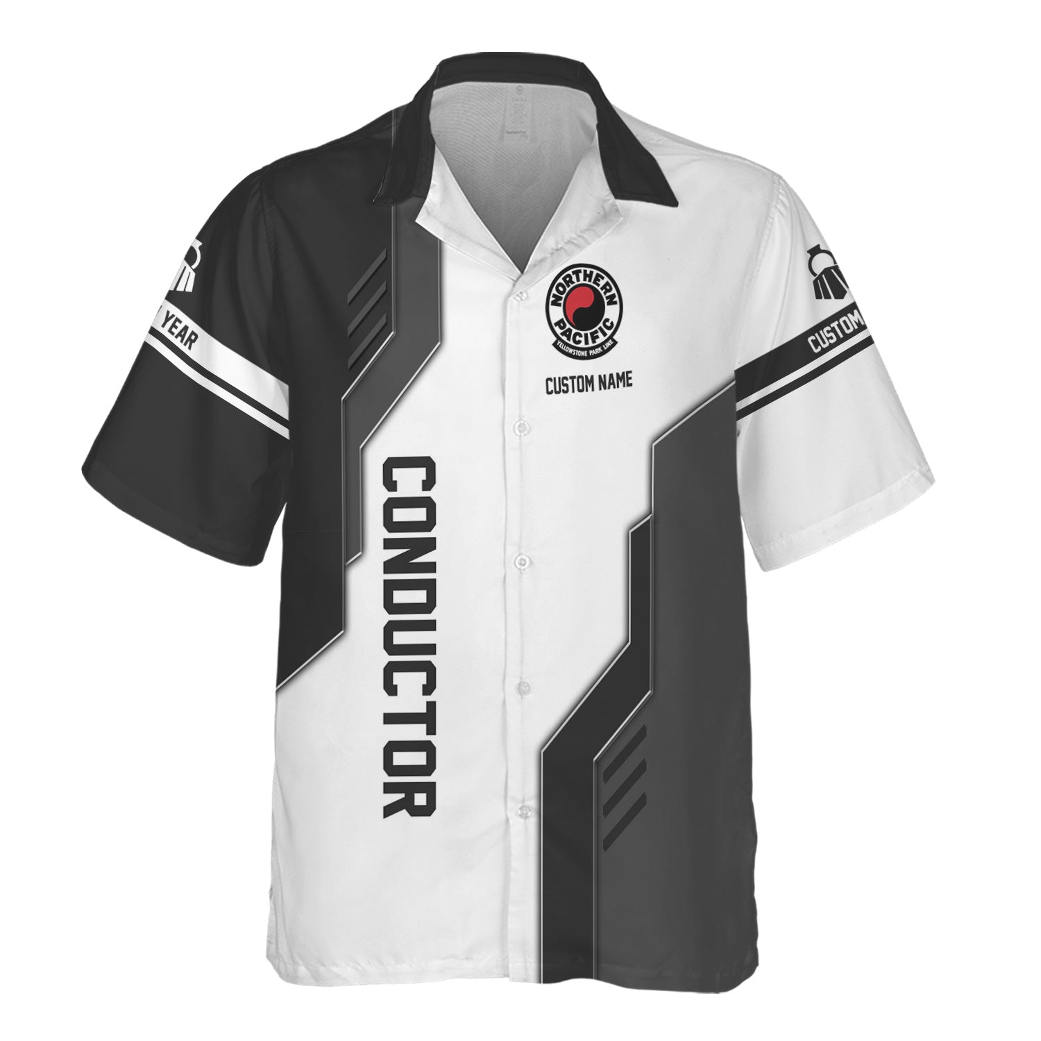 Railspirit Personalized Northern Pacific Railway Hawaiian Shirt Unique Railway Style with Custom Job Train Shirt