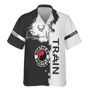 Railspirit Personalized Northern Pacific Railway Hawaiian Shirt Engine Heartbeat and Track Love Style Shirt Gift Idea For Train Lovers