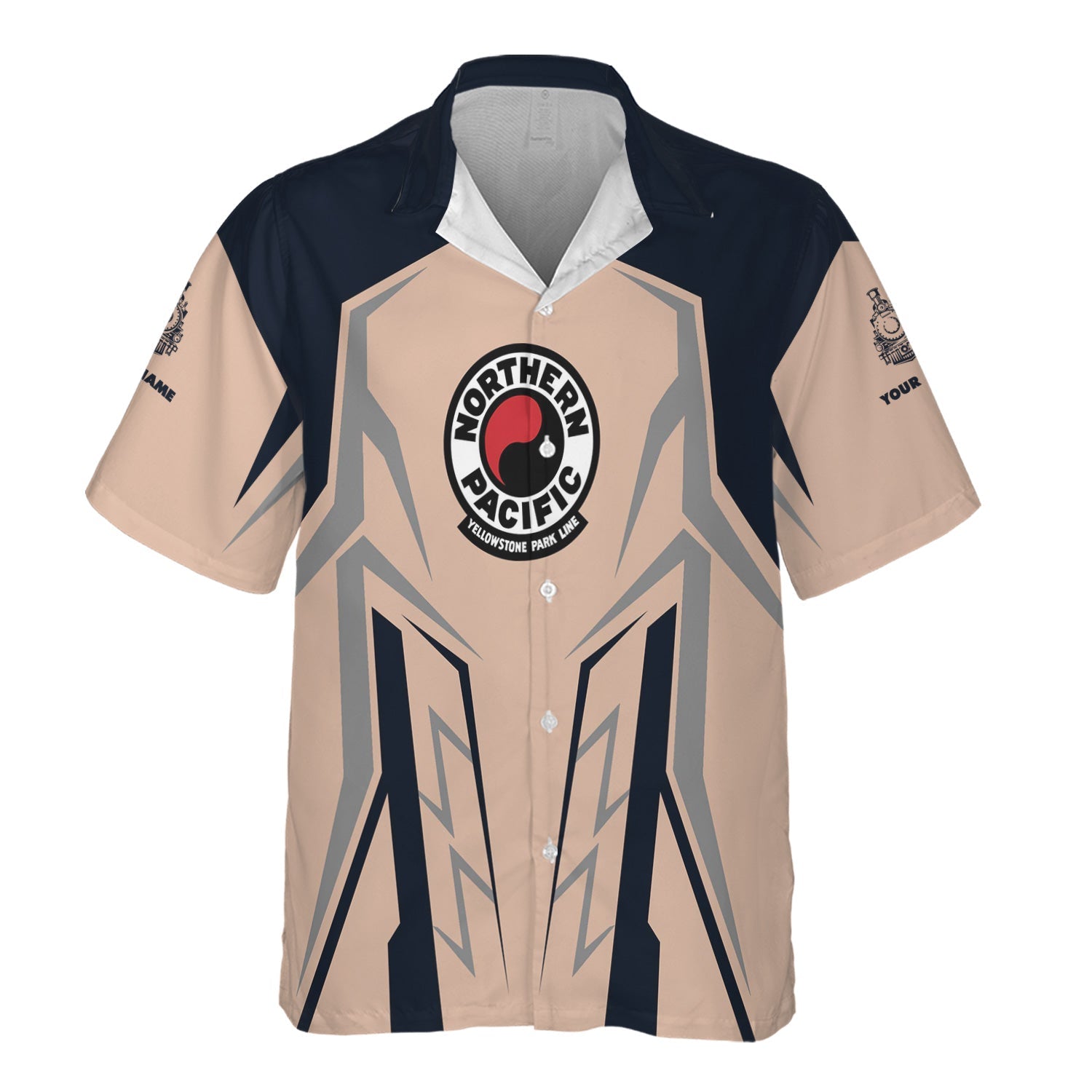 Railspirit Personalized Northern Pacific Railway Hawaiian Shirt Futuristic Design with Custom Job Train Shirt