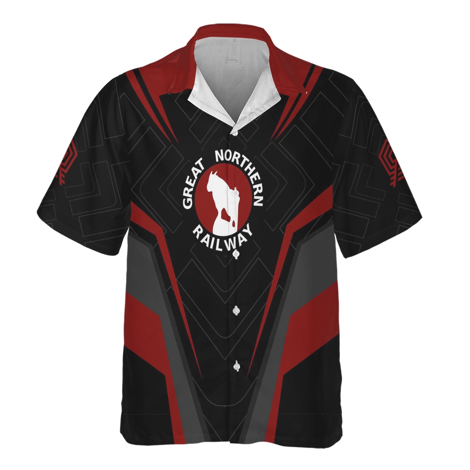 Railspirit Personalized Great Northern Railway Hawaiian Shirt Railway Inspired Apparel GNR Train Shirt For Train Lovers