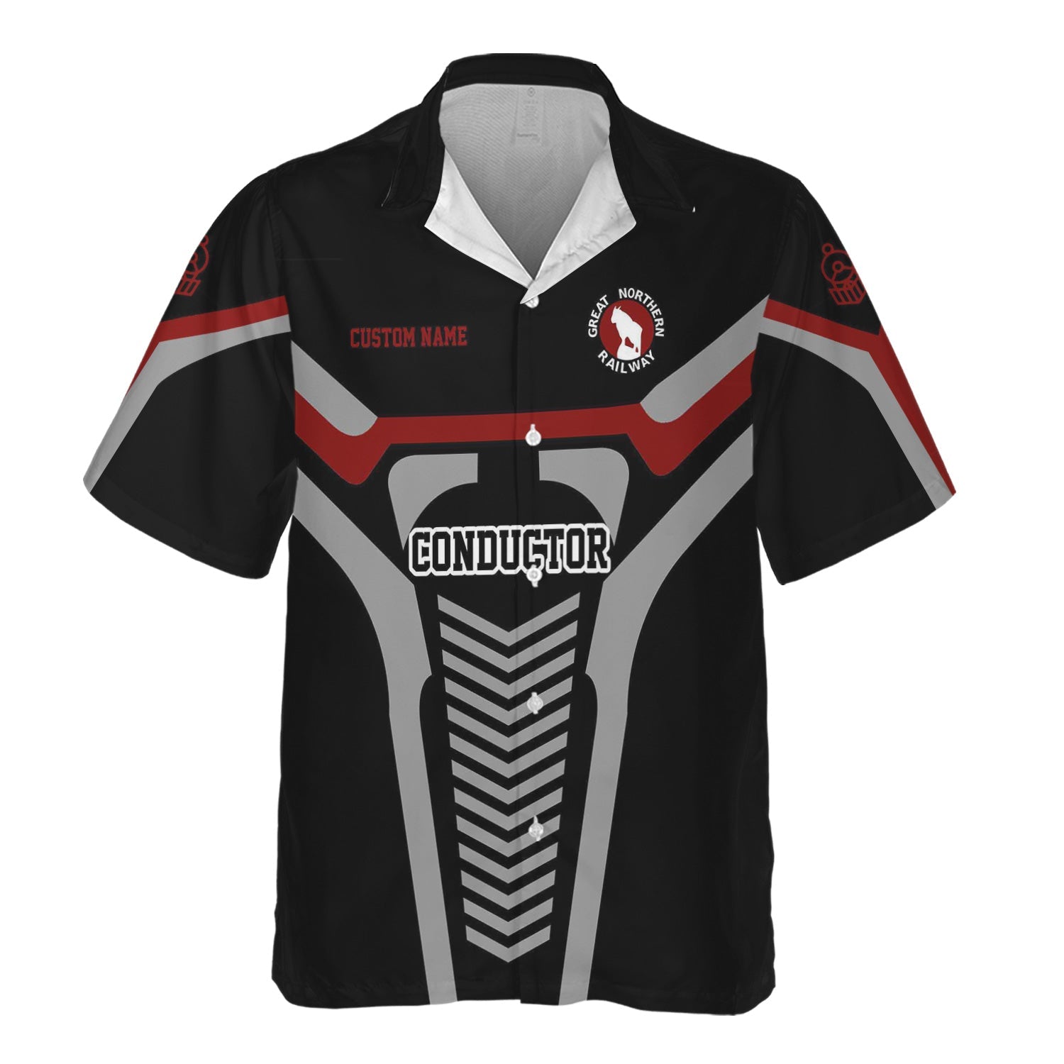 Railspirit Personalized Great Northern Railway Hawaiian Shirt Track-Inspired with Custom Job Position GNR Train Shirt