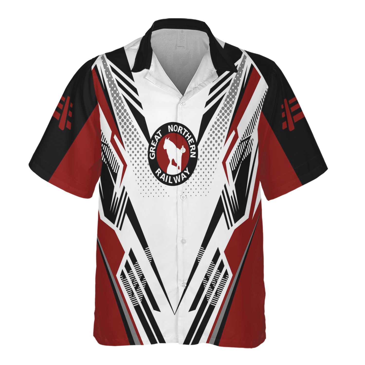 Railspirit Personalized Great Northern Railway Hawaiian Shirt Railroad Tribute Design GNR Train Shirt for Train Lovers