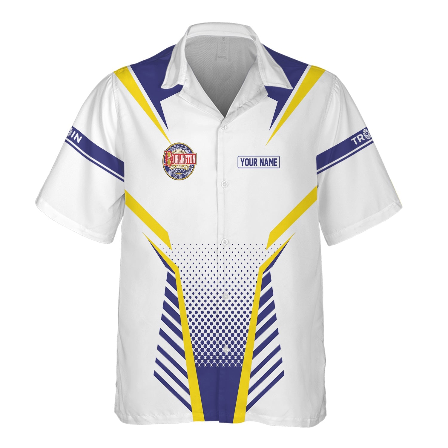 Railspirit Personalized Chicago, Burlington and Quincy Railroad Hawaiian Shirt Unisex Train Shirt All Over Print