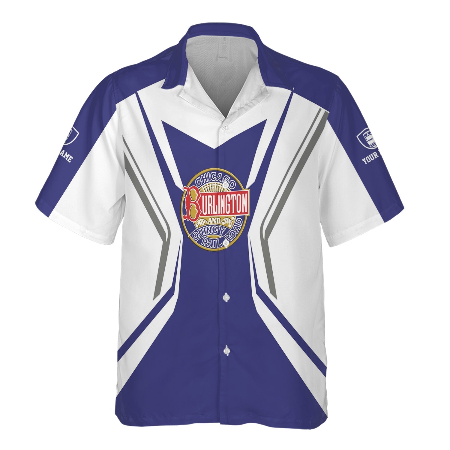 Railspirit Personalized Chicago, Burlington and Quincy Railroad Hawaiian Shirt Unique Style with Custom Job Train Shirt