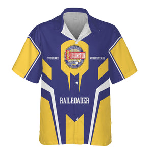 Railspirit Personalized Chicago, Burlington and Quincy Railroad Hawaiian Shirt Custom Year Railroader Shirt Gift Idea For Train Lover