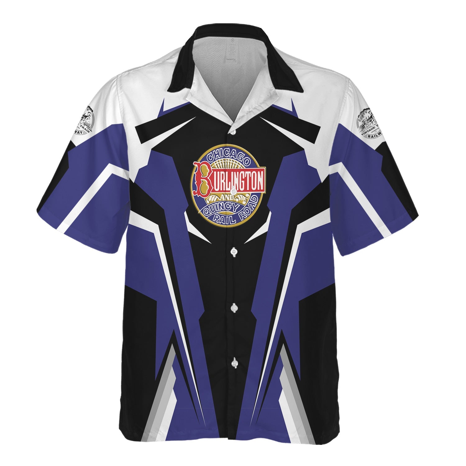 Railspirit Personalized Chicago, Burlington and Quincy Railroad Hawaiian Shirt Strong Line Style Train Unisex Shirt All Over Print