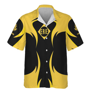 Railspirit Personalized Erie Railroad Hawaiian Shirt Distinctive Flame Style Shirt For Steam Engine Addict