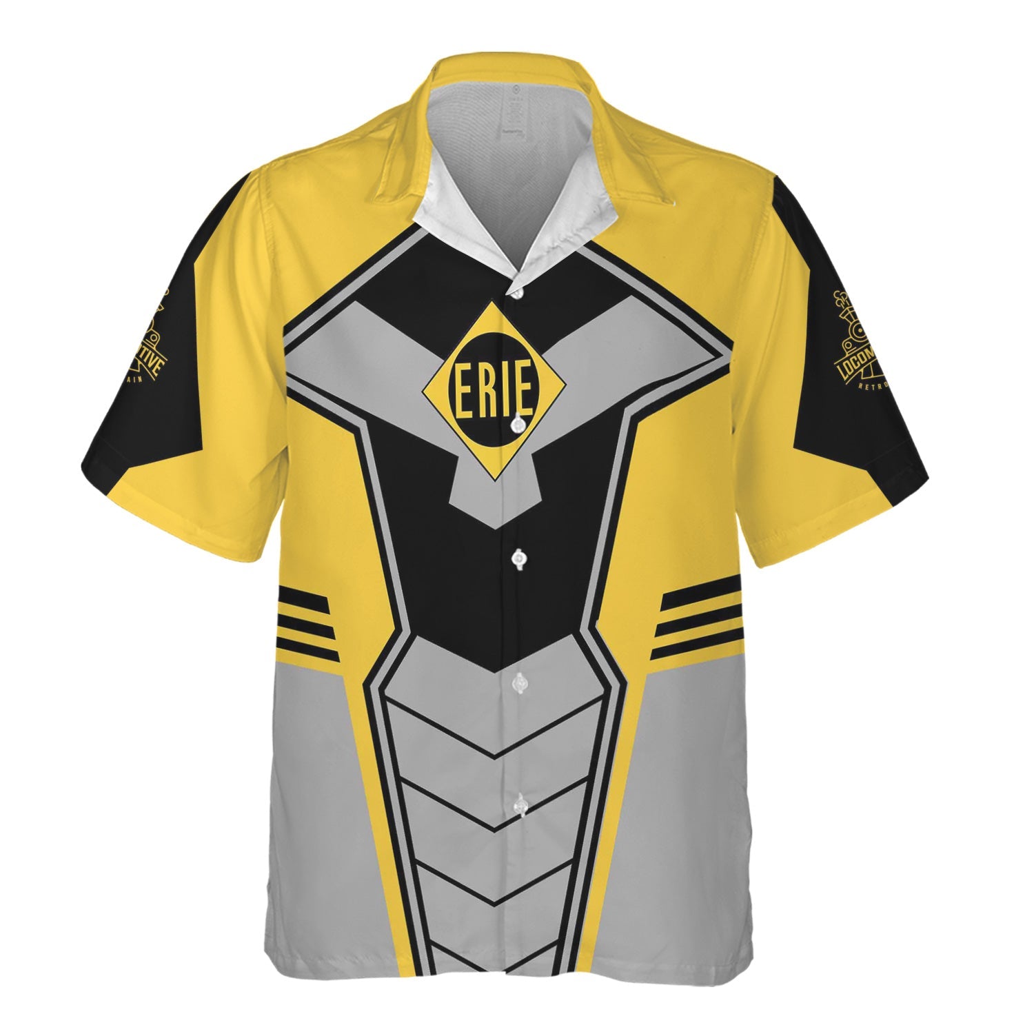 Railspirit Personalized Erie Railroad Hawaiian Shirt Engine-Inspired Style Train Shirt for Railroad Fanatic