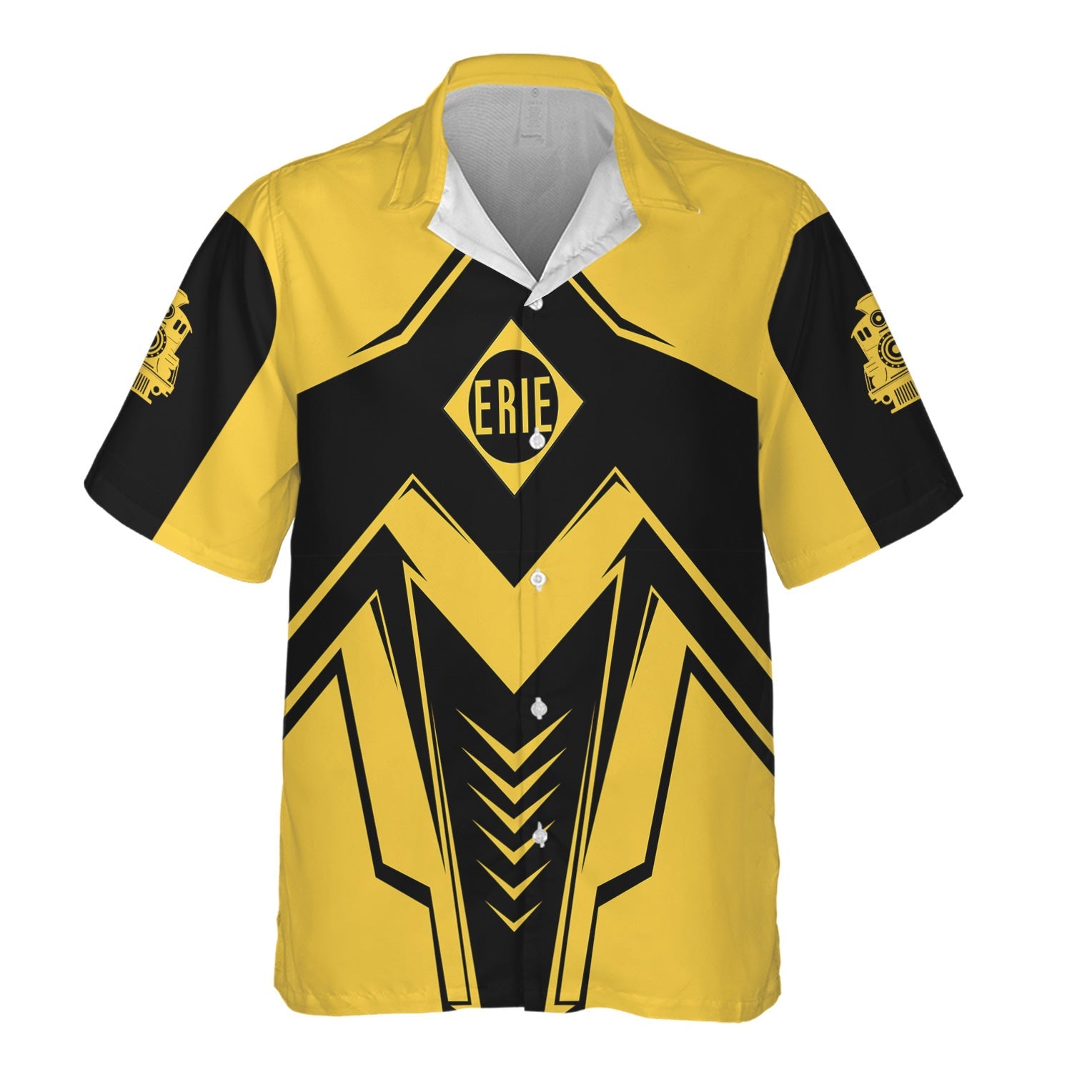 Railspirit Personalized Erie Railroad Hawaiian Shirt Railway Trainspotter Style Shirt Gift Idea For Foamers