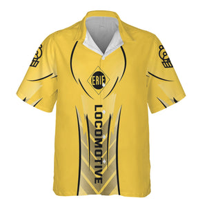 Railspirit Personalized Erie Railroad Hawaiian Shirt Striking Line Style Train Shirt For Locomotive Lovers