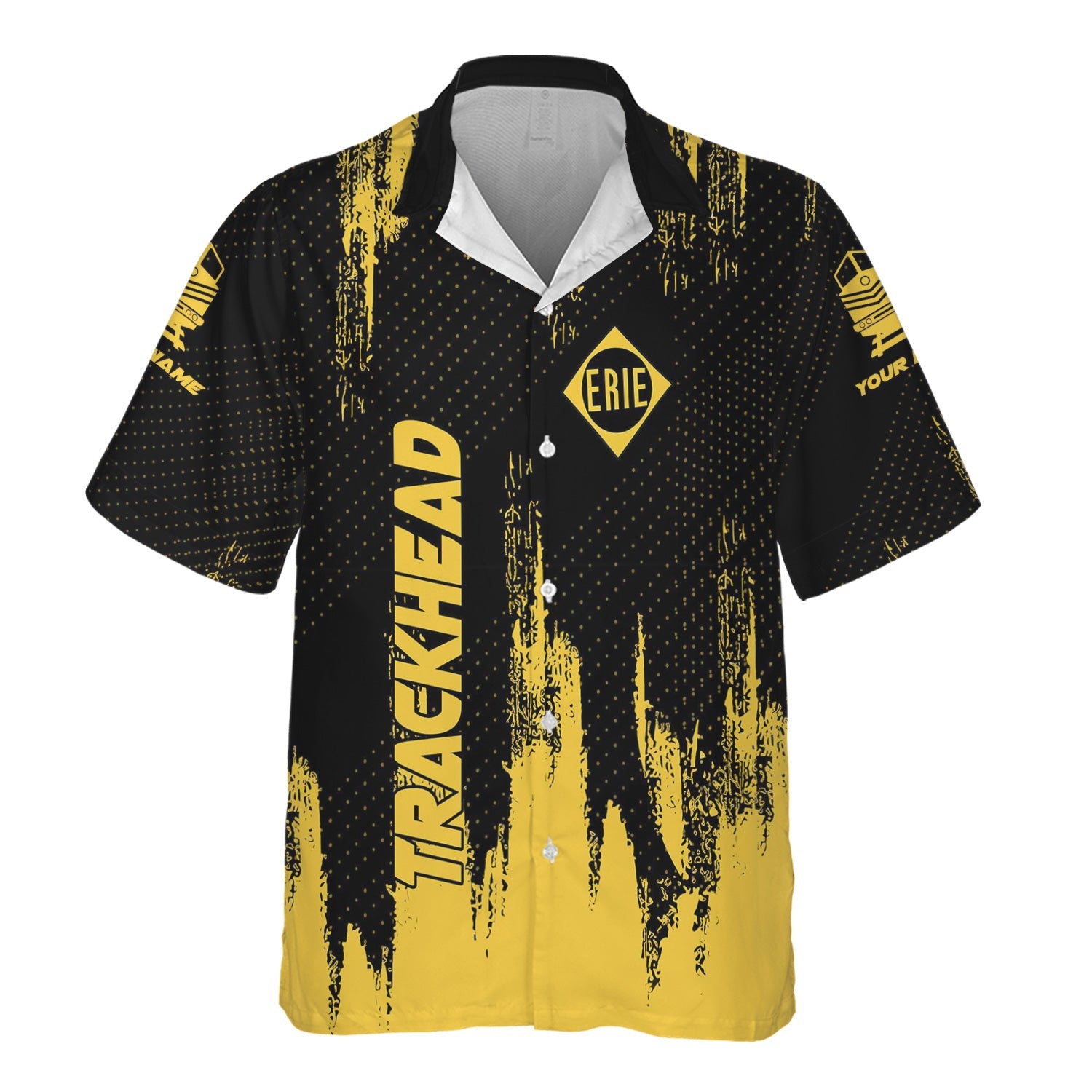 Railspirit Personalized Erie Railroad Hawaiian Shirt Paint Impact Design Train Shirt for Trackhead