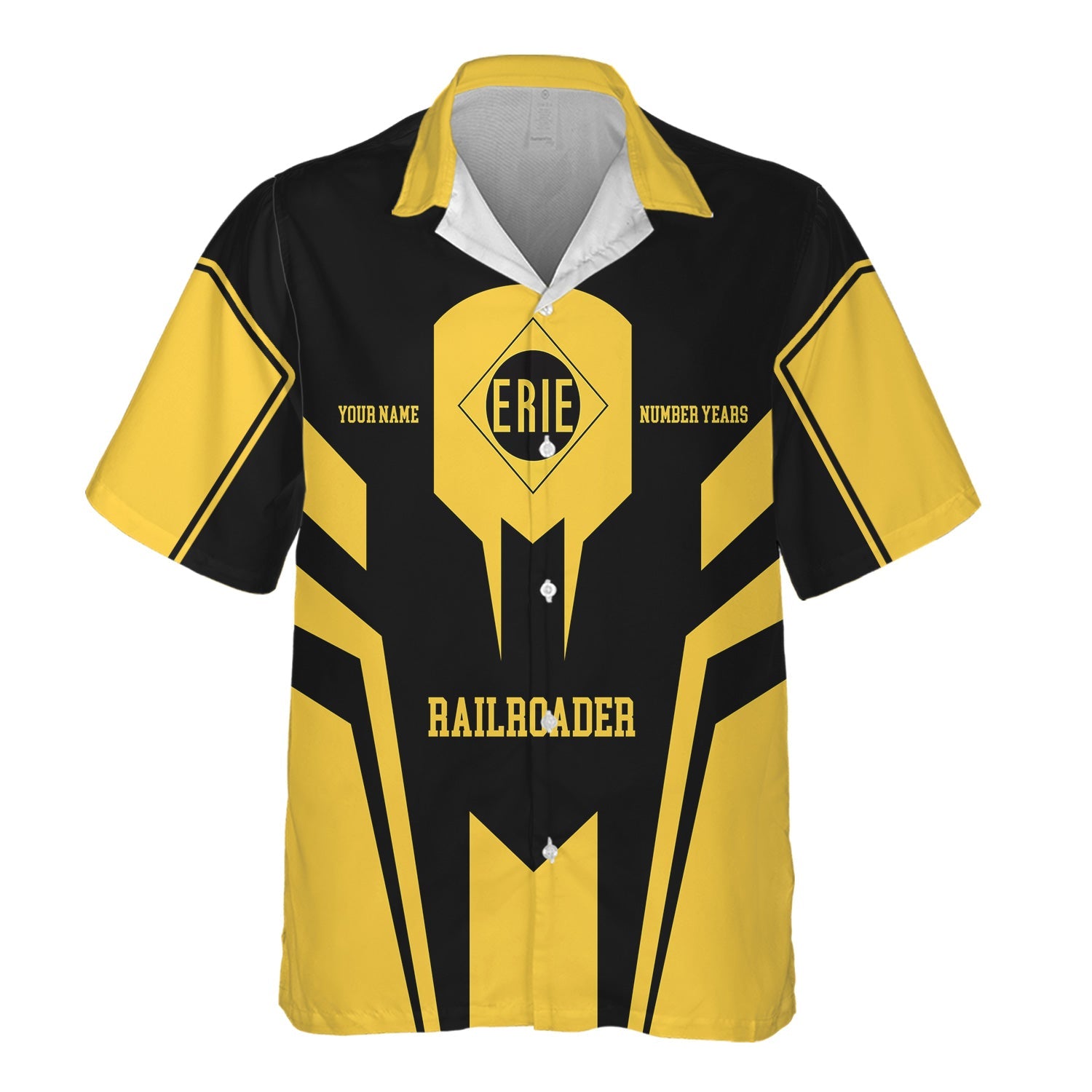 Railspirit Personalized Erie Railroad Hawaiian Shirt Custom Year Railroader Shirt Gift Idea For Train Lover
