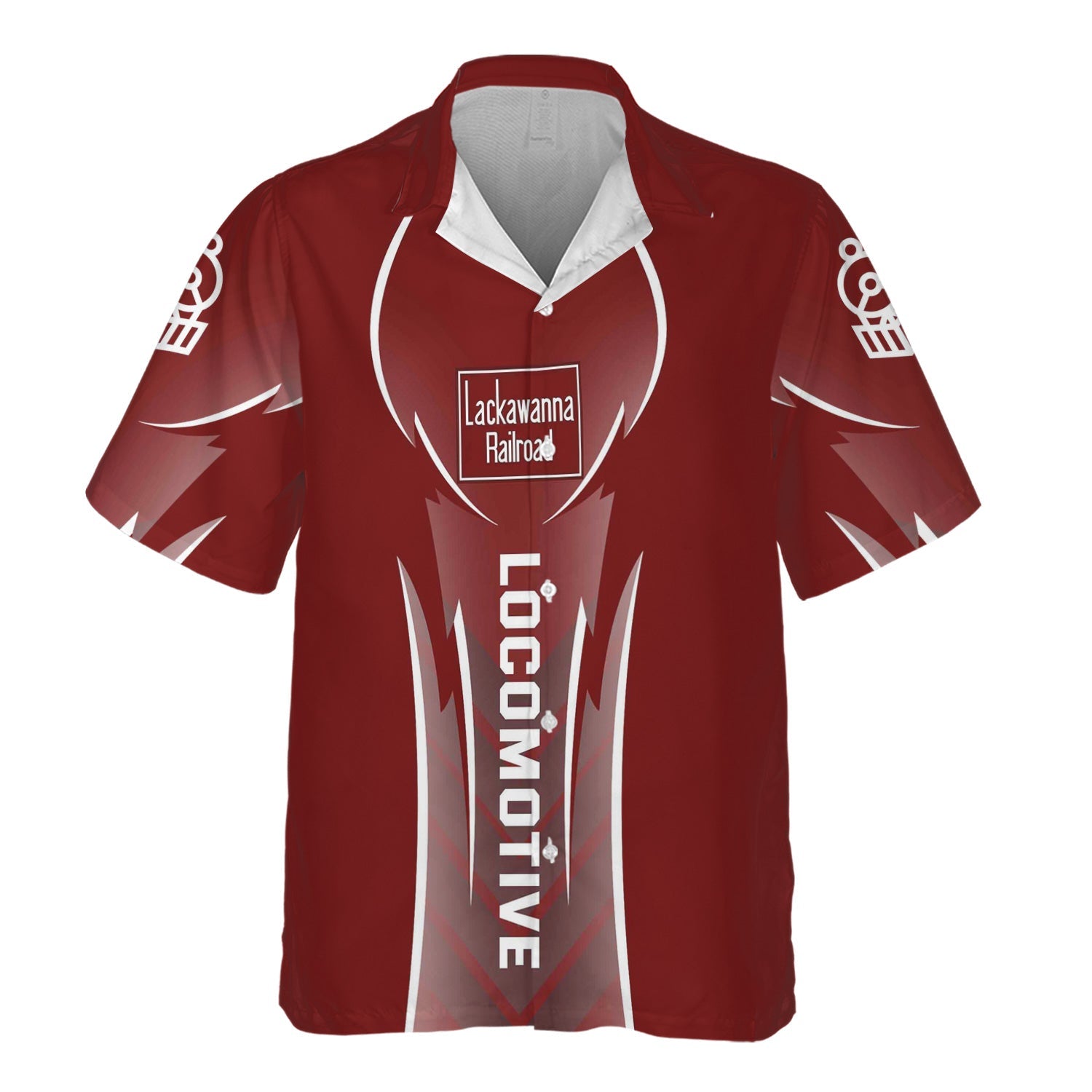 Railspirit Personalized Delaware, Lackawanna and Western Railroad Hawaiian Shirt Striking Line Style DL&W Train Shirt For Locomotive Lovers