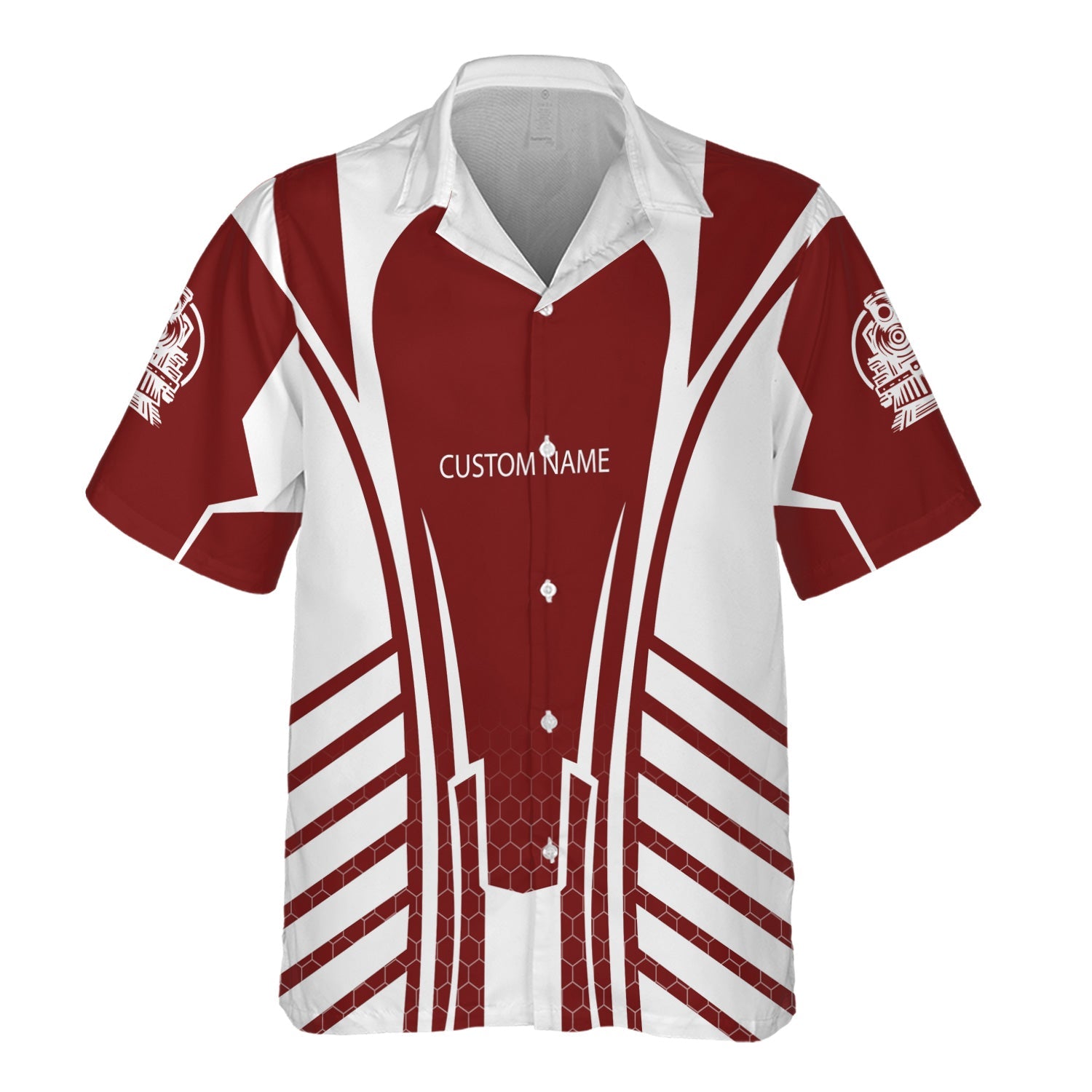 Railspirit Personalized Delaware, Lackawanna and Western Railroad Hawaiian Shirt Striped Railroad Style DL&W Train Shirt All Over Print