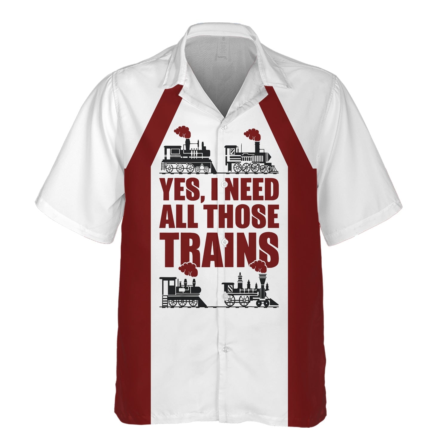 Railspirit Custom Name Delaware, Lackawanna and Western Railroad Hawaiian Shirt Yes I Need All Those Train DL&W Printed Shirt