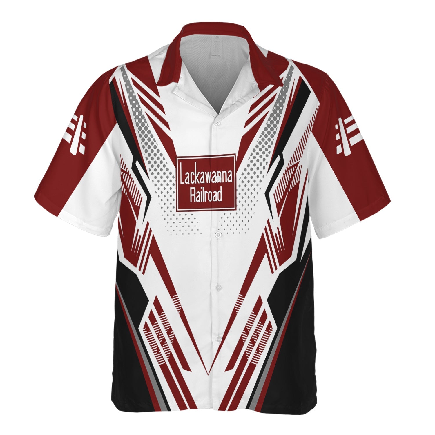 Railspirit Personalized Delaware, Lackawanna and Western Railroad Hawaiian Shirt Railroad Tribute Design DL&W Train Shirt for Train Lovers