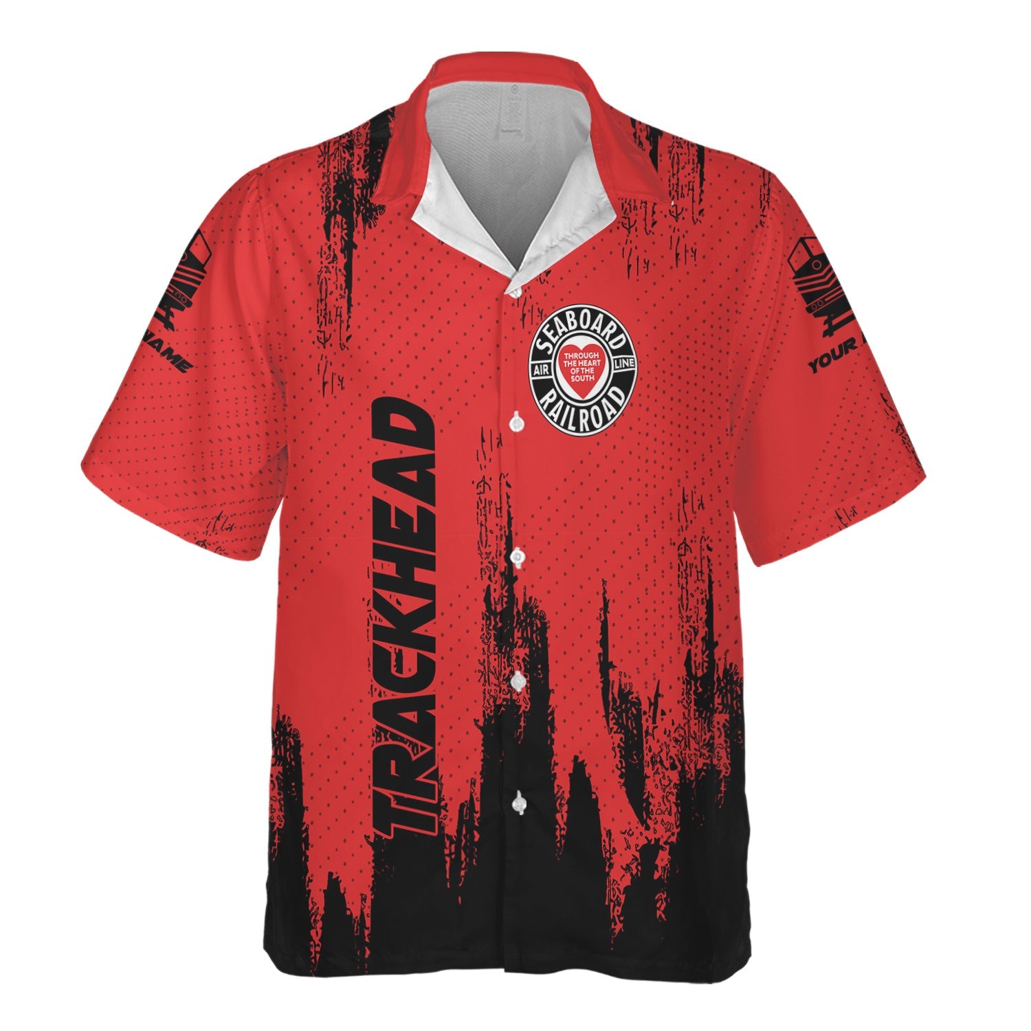Railspirit Personalized Seaboard Air Line Railroad Hawaiian Shirt Paint Impact Design Train Shirt for Trackhead