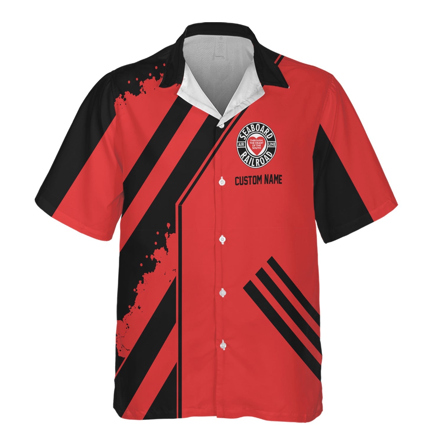 Railspirit Personalized Seaboard Air Line Railroad Hawaiian Shirt Locomotive Design Train Shirt for Train Enthusiast