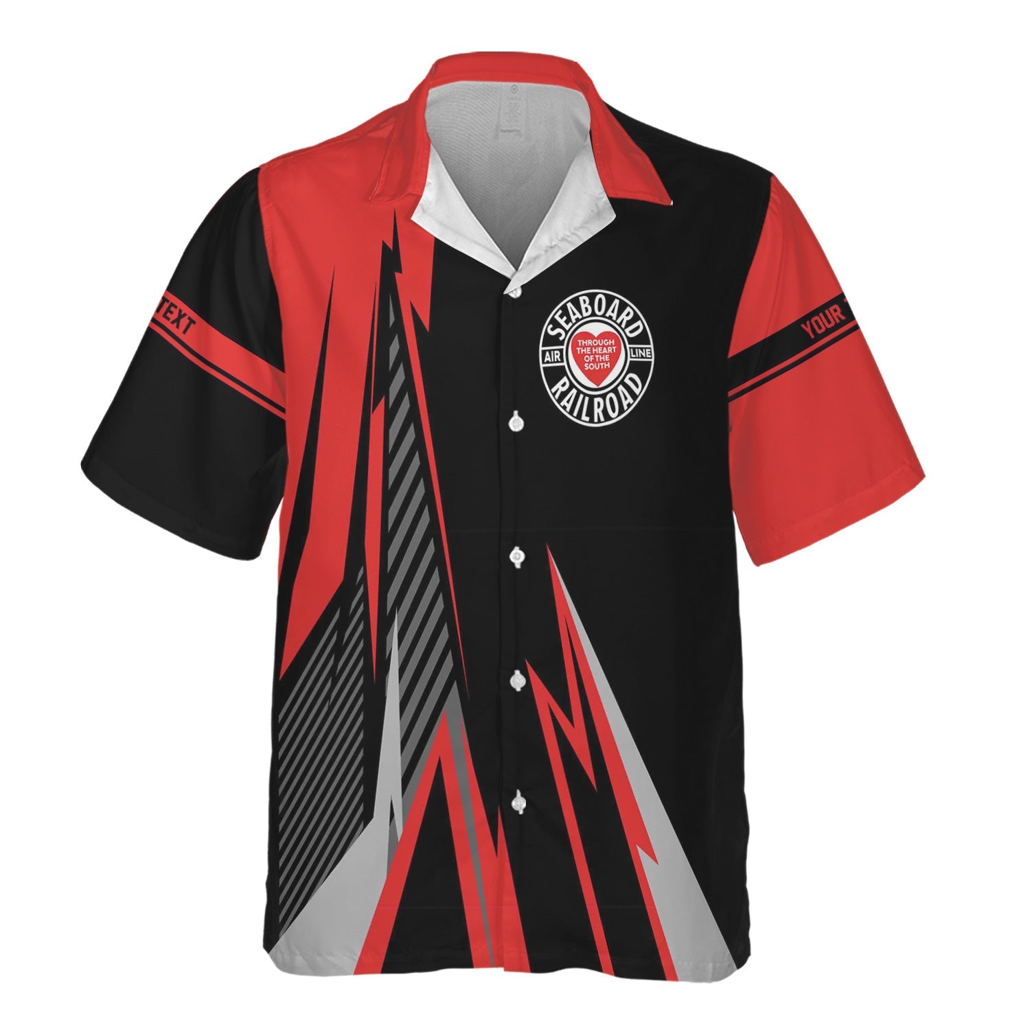 Railspirit Personalized Seaboard Air Line Railroad Hawaiian Shirt Lightning-Inspired Railway Style Shirt For Train Lovers