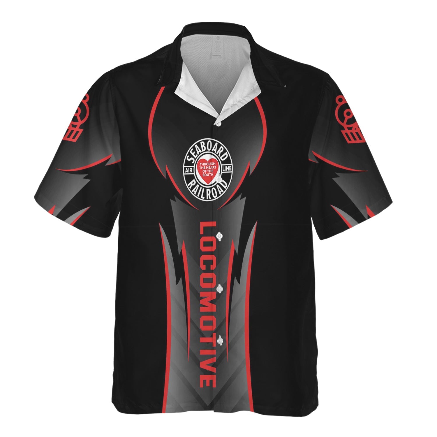 Railspirit Personalized Seaboard Air Line Railroad Hawaiian Shirt Striking Line Style Train Shirt For Locomotive Lovers