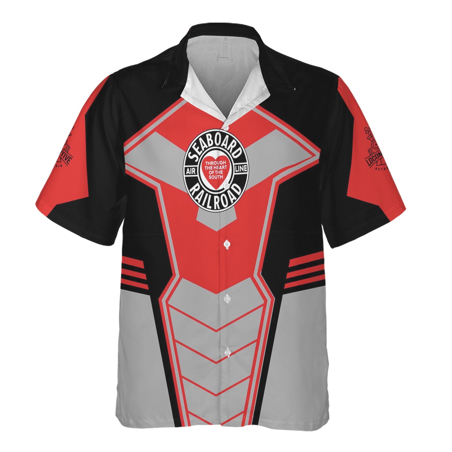 Railspirit Personalized Seaboard Air Line Railroad Hawaiian Shirt Engine-Inspired Style Train Shirt for Railroad Fanatic