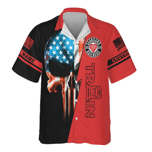 Railspirit Personalized Seaboard Air Line Railroad Hawaiian Shirt Train Skull American Flag Shirt All Over Print