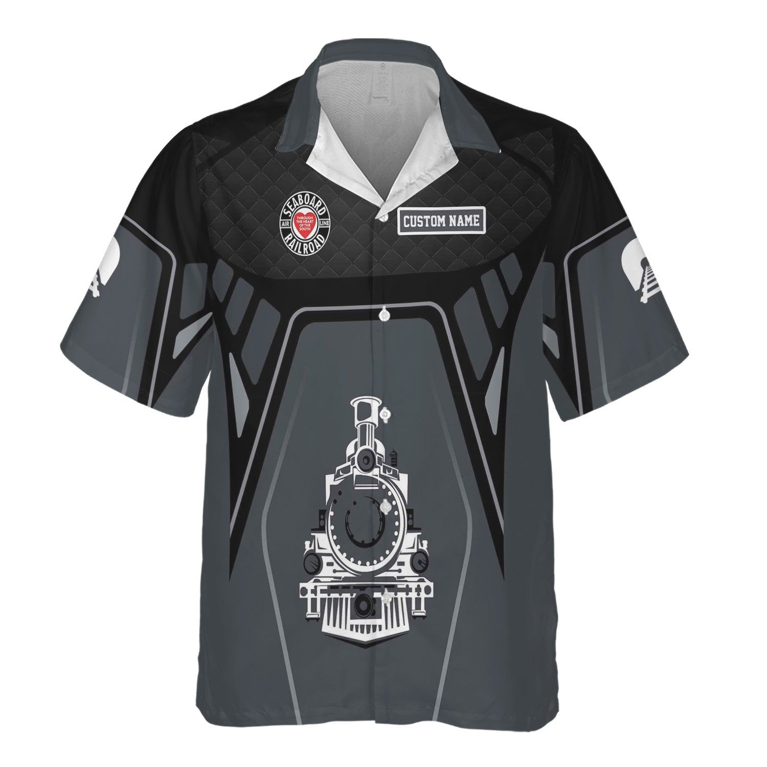 Railspirit Personalized Seaboard Air Line Railroad Hawaiian Shirt Steam Locomotive Engine Graphic Train Shirt All Over Print