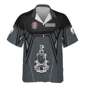 Railspirit Personalized Seaboard Air Line Railroad Hawaiian Shirt Steam Locomotive Engine Graphic Train Shirt All Over Print