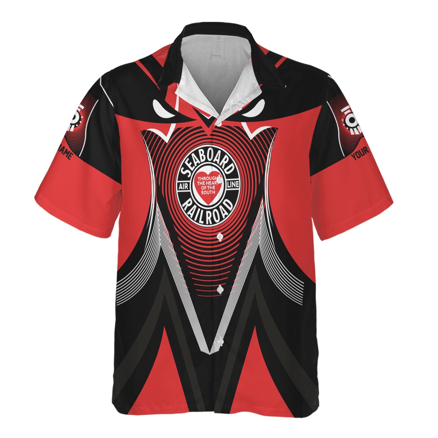 Railspirit Personalized Seaboard Air Line Railroad Hawaiian Shirt Vibrant Graphic Pattern Shirt For Train Enthusiasts