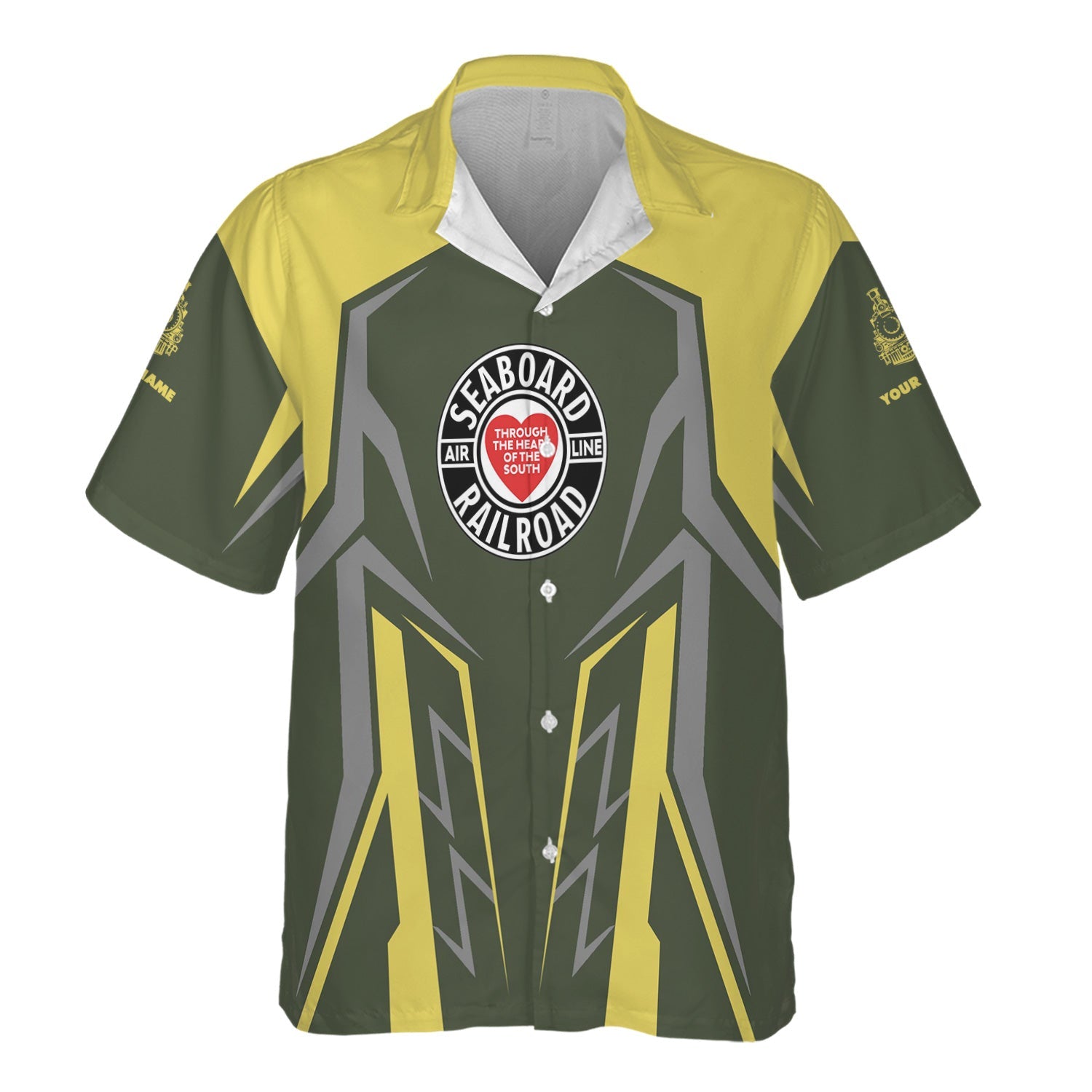Railspirit Personalized Seaboard Air Line Railroad Hawaiian Shirt Futuristic Design with Custom Job Train Shirt