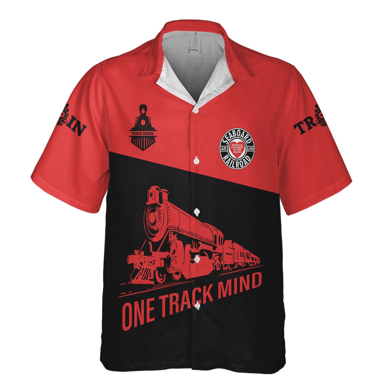 Railspirit Personalized Seaboard Air Line Railroad Hawaiian Shirt One Track Mind DL&W Unisex Train Shirt Gift Idea For Train Lover