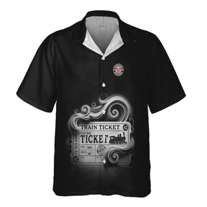 Railspirit Personalized Seaboard Air Line Railroad Hawaiian Shirt Train Ticket DL&W American Locomotive Printed Train