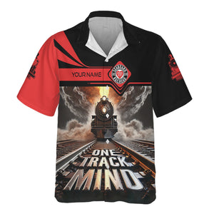 Railspirit Personalized Seaboard Air Line Railroad Hawaiian Shirt One Track Mind Train Printed Shirt