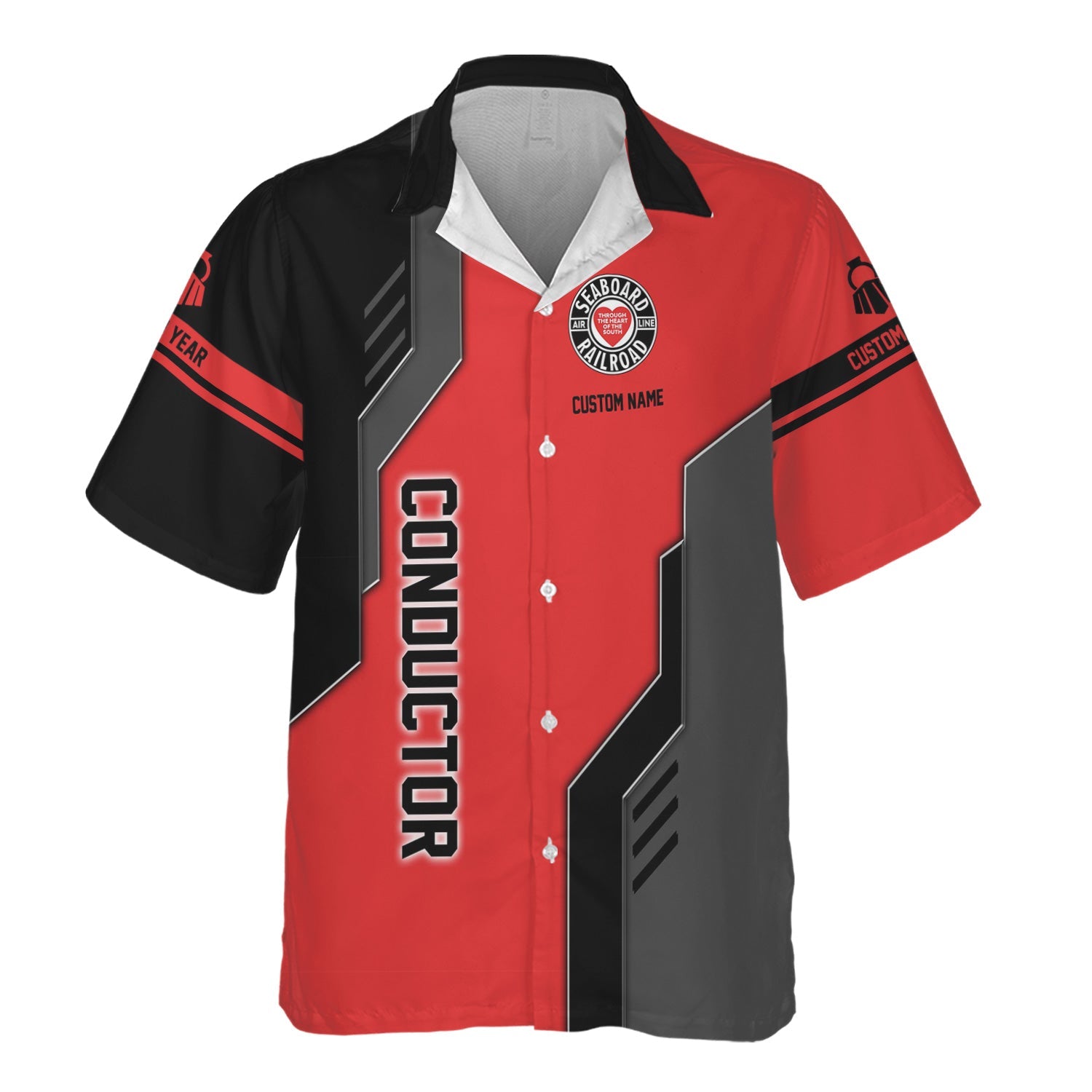 Railspirit Personalized Seaboard Air Line Railroad Hawaiian Shirt Unique Railway Style with Custom Job Train Shirt