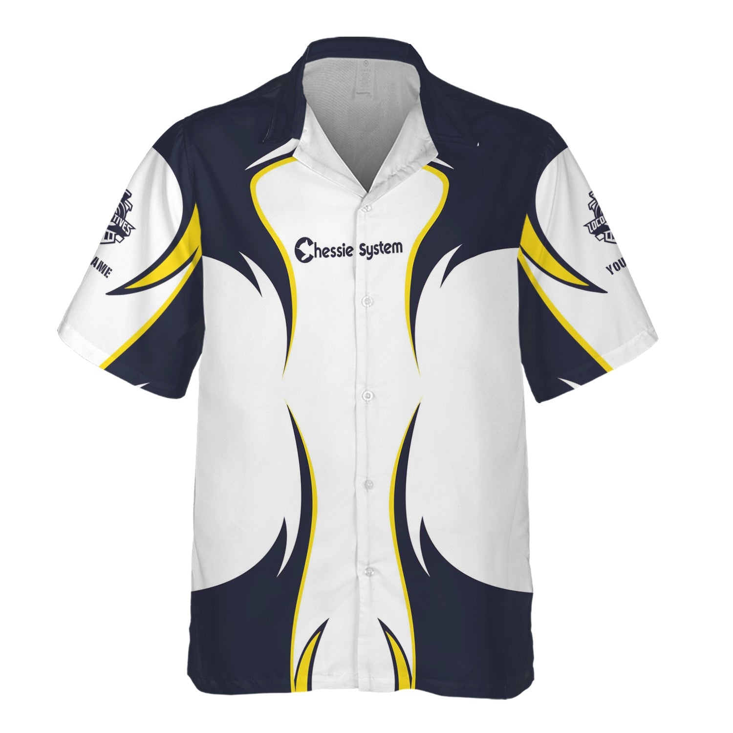 Railspirit Personalized Chessie System Railroad Hawaiian Shirt Distinctive Flame Style Shirt For Steam Engine Addict