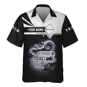Railspirit Personalized Chessie System Railroad Hawaiian Shirt Train Ticket  American Locomotive Printed Train