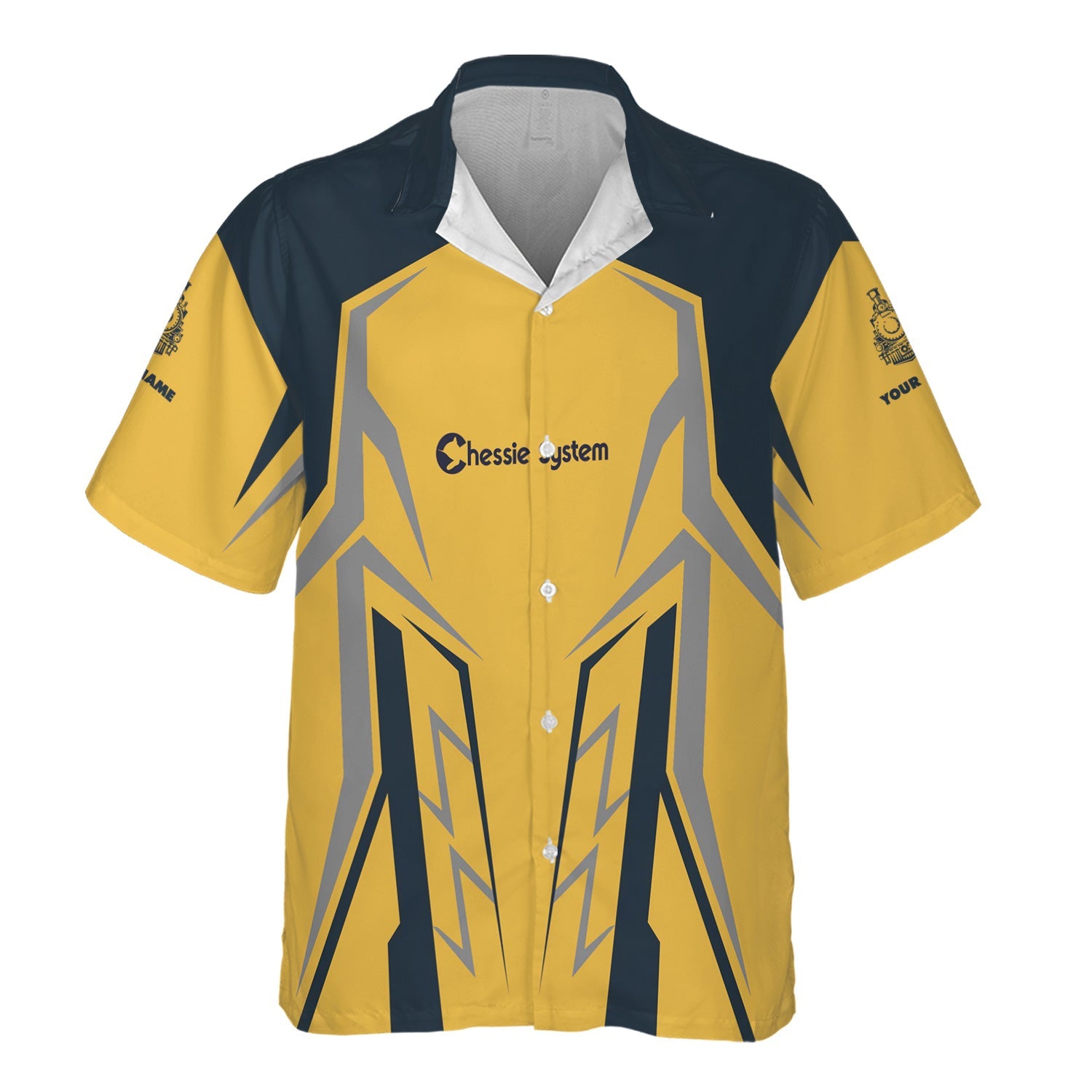 Railspirit Personalized Chessie System Railroad Hawaiian Shirt Futuristic Design with Custom Job Train Shirt