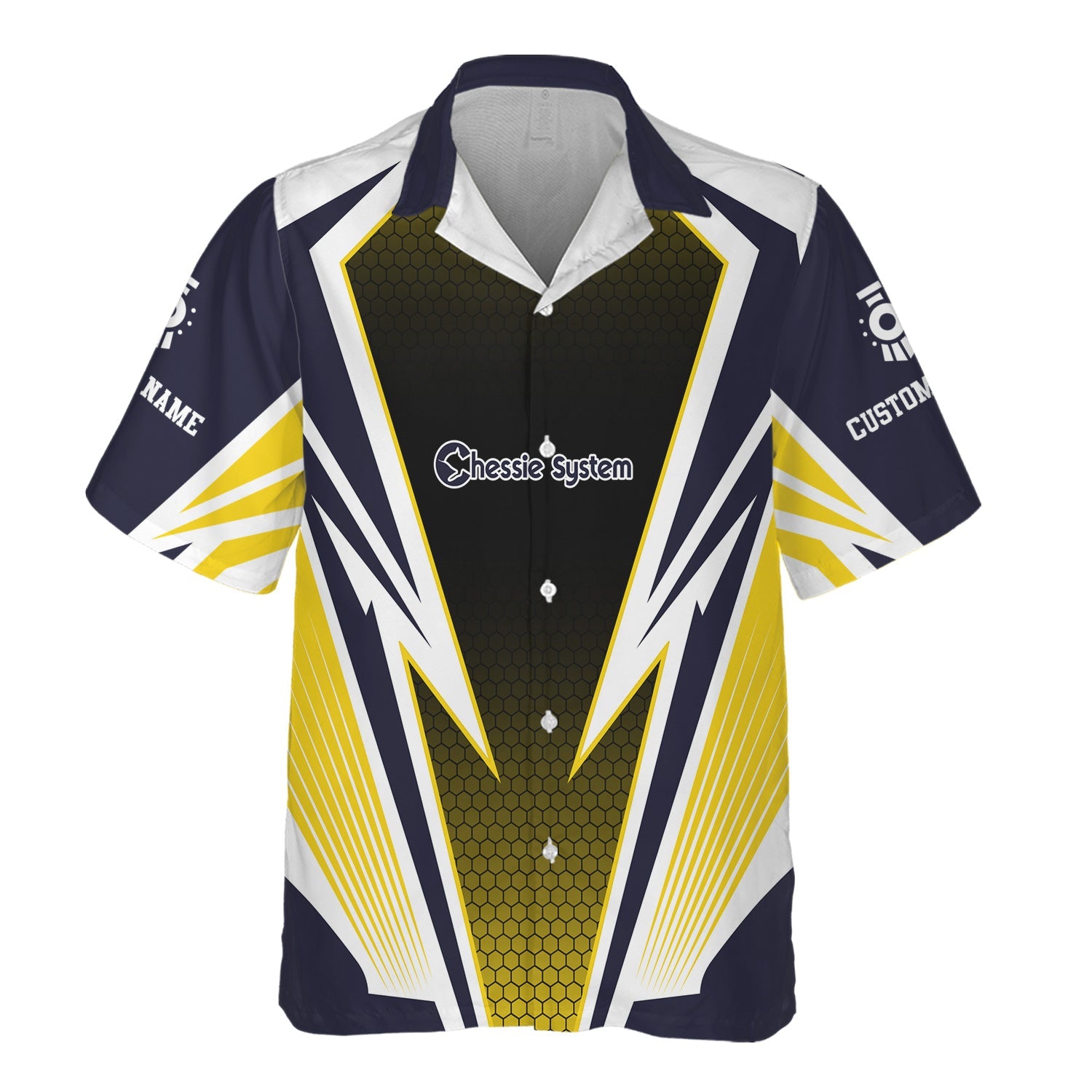 Railspirit Personalized Chessie System Railroad Hawaiian Shirt Lightning Graphic Style Shirt Gift Idea For Train Lover