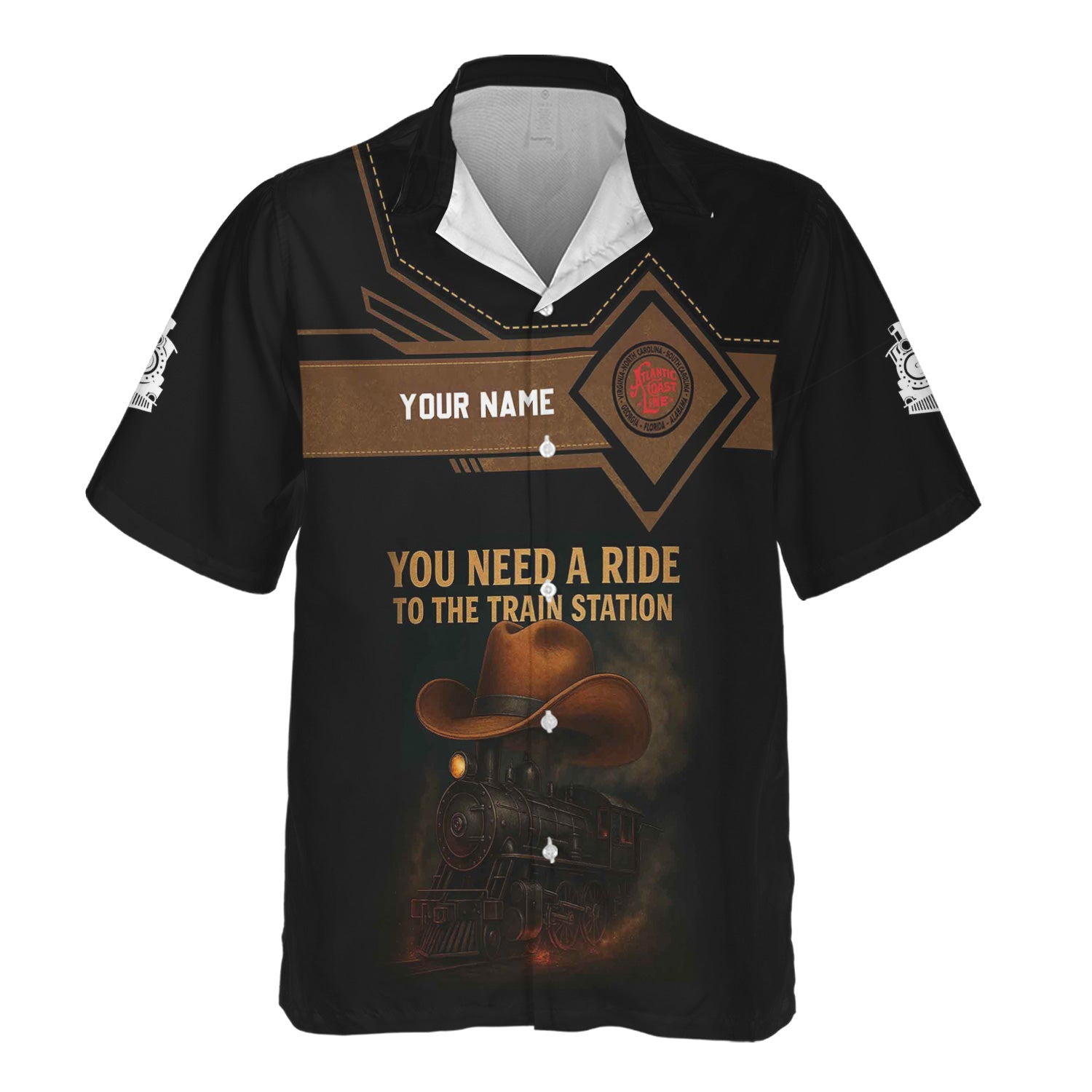 Railspirit Personalized Atlantic Coast Line Railroad Hawaiian Shirt You Need A Ride To The Train Station Shirt For Train Lovers