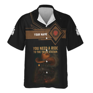 Railspirit Personalized Atlantic Coast Line Railroad Hawaiian Shirt You Need A Ride To The Train Station Shirt For Train Lovers